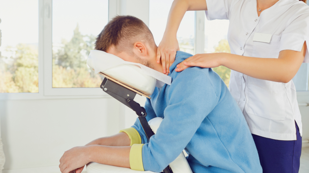 Seated massage in Edmonton at Viva Massage